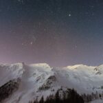 Mountain Covered Snow Under Star