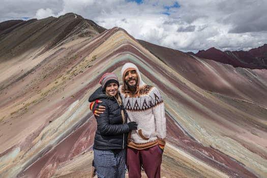 Man and Woman at the Rainbow Mountain