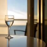 A Wine Glass On Dining Table