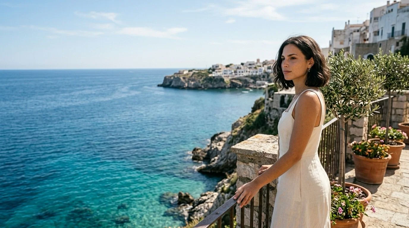 Mia on the Mediterranean coast