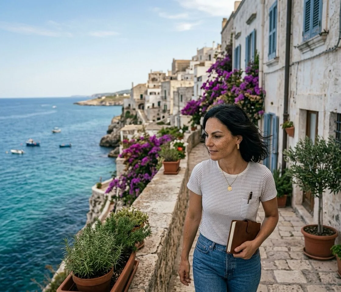 Mia Clark walking through Rome